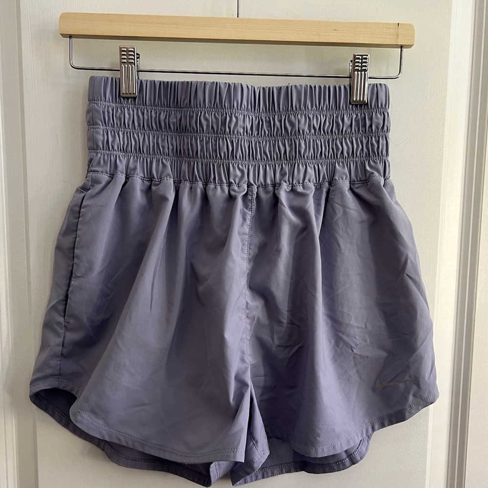 Women’s Nike High-Waist Smocked Athletic Shorts - Lavender